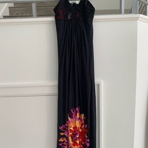 Sky black long maxi dress